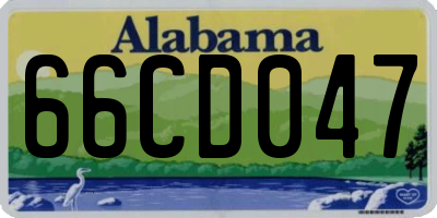 AL license plate 66CD047