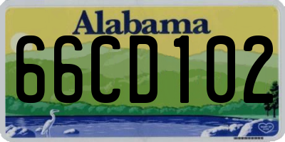 AL license plate 66CD102