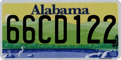 AL license plate 66CD122
