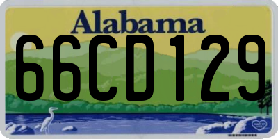 AL license plate 66CD129