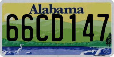 AL license plate 66CD147