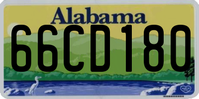 AL license plate 66CD180