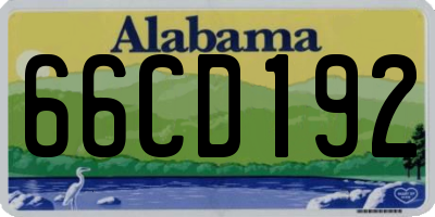 AL license plate 66CD192