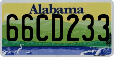 AL license plate 66CD233
