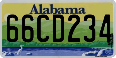 AL license plate 66CD234