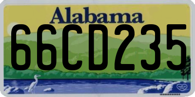 AL license plate 66CD235
