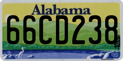 AL license plate 66CD238
