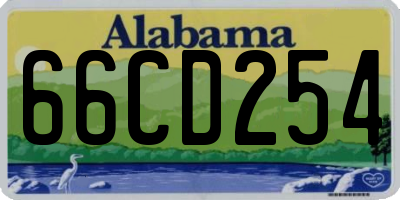 AL license plate 66CD254