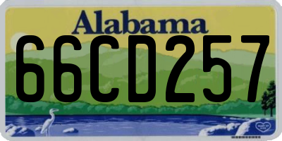 AL license plate 66CD257