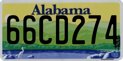 AL license plate 66CD274