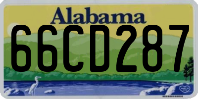 AL license plate 66CD287