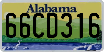 AL license plate 66CD316