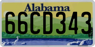 AL license plate 66CD343