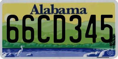 AL license plate 66CD345