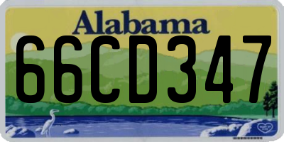 AL license plate 66CD347