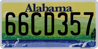AL license plate 66CD357