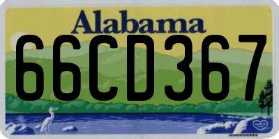 AL license plate 66CD367