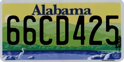 AL license plate 66CD425