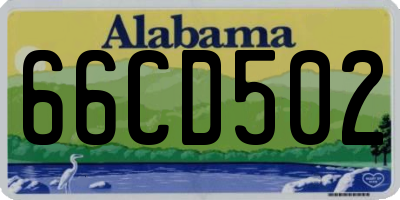 AL license plate 66CD502