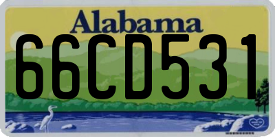 AL license plate 66CD531
