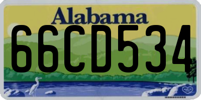 AL license plate 66CD534