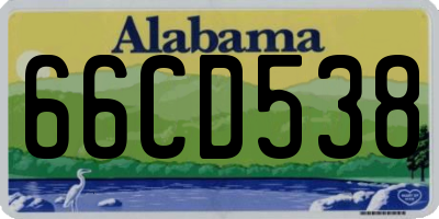 AL license plate 66CD538