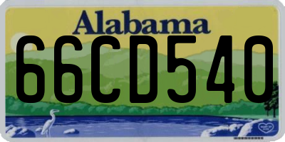 AL license plate 66CD540