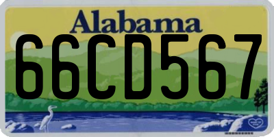 AL license plate 66CD567