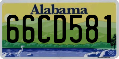 AL license plate 66CD581