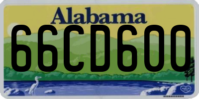 AL license plate 66CD600