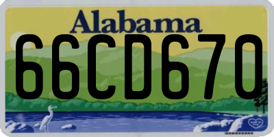 AL license plate 66CD670