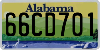 AL license plate 66CD701
