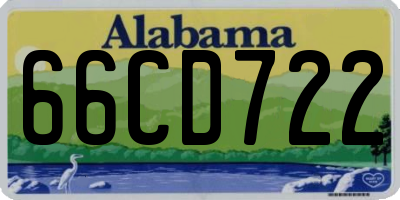 AL license plate 66CD722