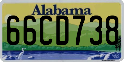 AL license plate 66CD738