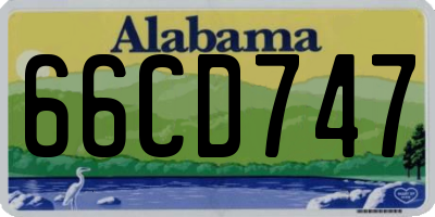 AL license plate 66CD747