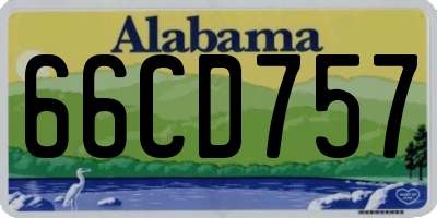 AL license plate 66CD757