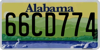 AL license plate 66CD774
