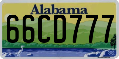AL license plate 66CD777