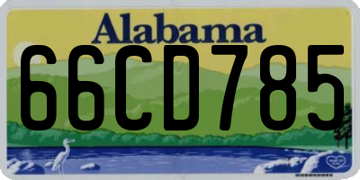 AL license plate 66CD785