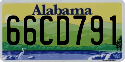 AL license plate 66CD791