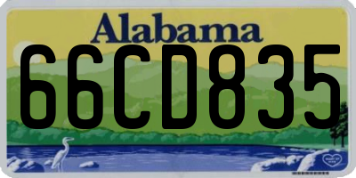 AL license plate 66CD835