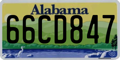AL license plate 66CD847