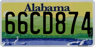 AL license plate 66CD874