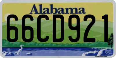 AL license plate 66CD921