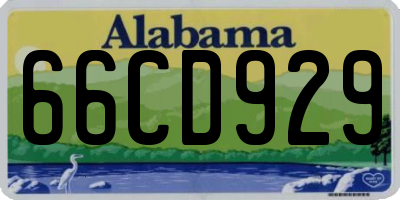AL license plate 66CD929