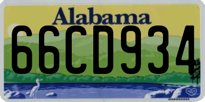 AL license plate 66CD934