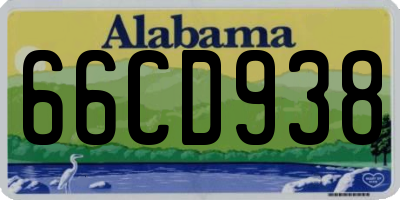 AL license plate 66CD938