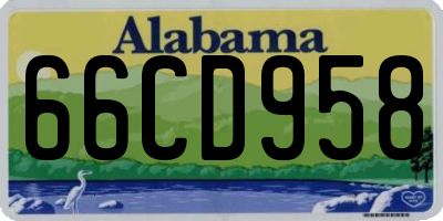 AL license plate 66CD958