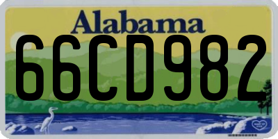AL license plate 66CD982