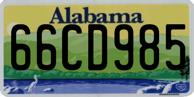 AL license plate 66CD985